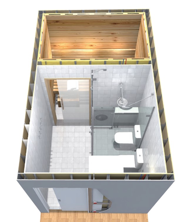 sauna ja kylpyhuone avartuvat Liunen ovilla - turvallisesti